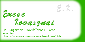 emese kovasznai business card